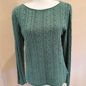 Ralph Lauren  Green Cable Knit Sweater Size L